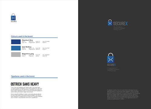 A page from SecureX's <span>new brand guide</span> 