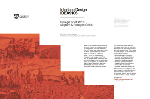 A <span>design brief</span> I set for Uni. of Sydney UI students